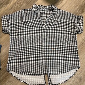 Madewell Black and White Checkered Shirt